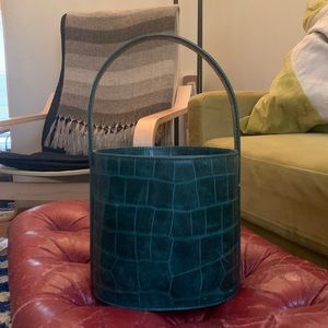 Staud Bisset Bag - Emerald Croc